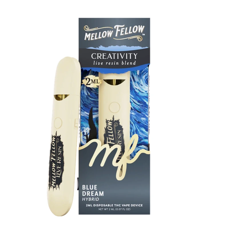 Mellow Fellow Creativity Blend 2ml Live Resin Disposable Vape Blue Dream Hybrid